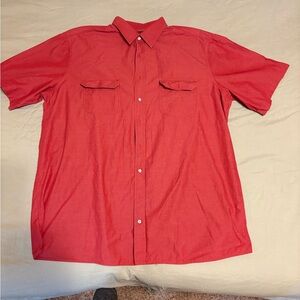 Casual Red Button-Down Shirt for Men